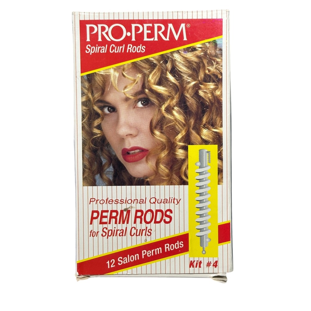 VTG Pro-Perm Spiral Curl Rods Kit 4 Professional Quality 12 Salon Perm Rods 1085
